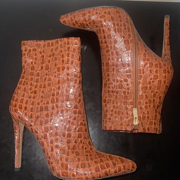 Public Desire brown Snake print booties Size 6 - Picture 4 of 5
